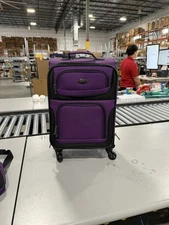 US TRAVELER 20" CARRY ON LUGGAGE SOFTSIDE SUITCASE, PURPLE, 4 WHEEL-2 PIECE