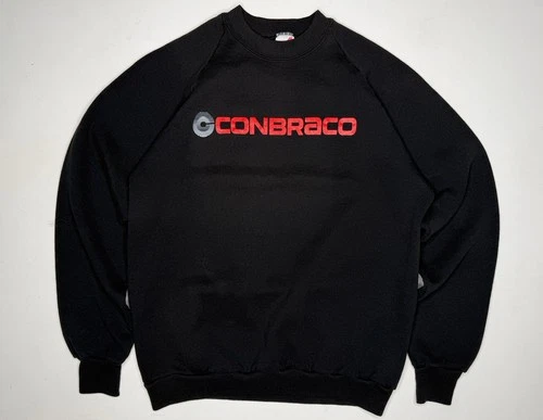 Vintage Jerzees Conbraco Apollo Valves Crew Raglan Sweatshirt Black 50/50 L - product listing photo