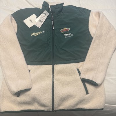 Minnesota Wild NHL Erin Andrews Women s Full Zip Fleece Jacket Size S NWT Green