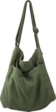 Canvas Hobo Crossbody Shoulder Tote Bag for Women and Men W/Multi-pocket Casual