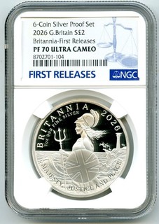 2026 2£ GREAT BRITAIN 1 OZ SILVER PROOF NGC PF70 UCAM BRITANNIA FIRST RELEASES