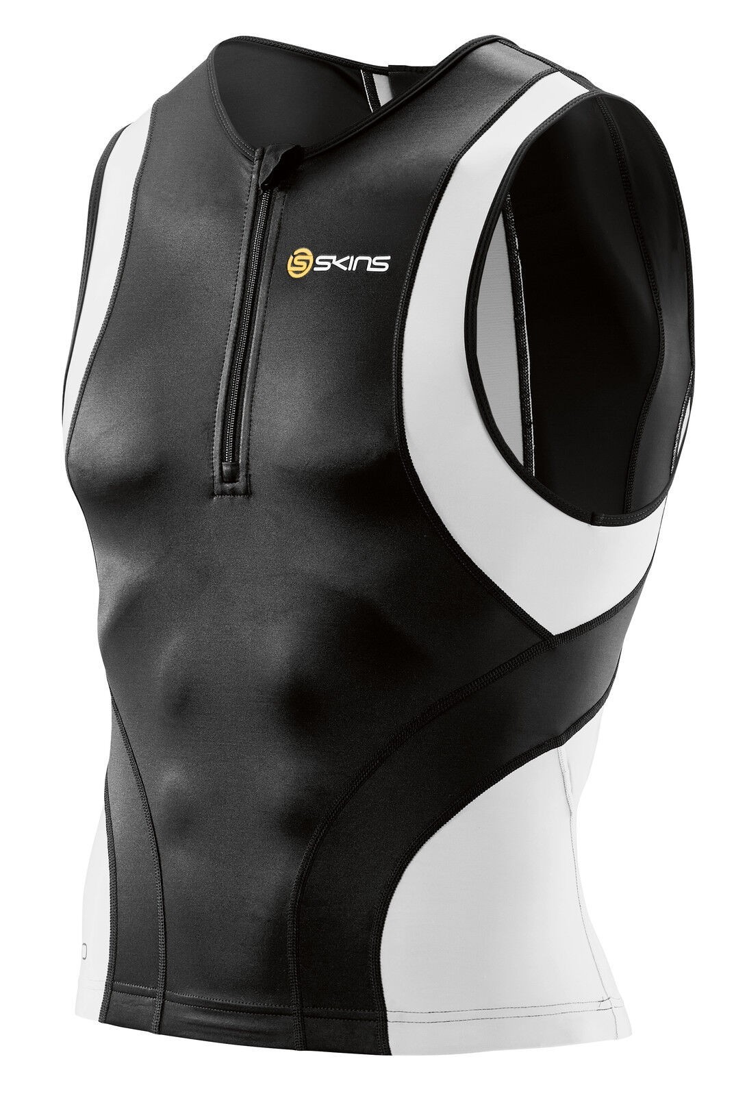 Skins Tri 400 top triathlon haut de gamme sans manches compression noir blanc M