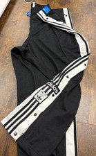 ADIDAS BNWT Black Loose Fit Wide Leg Adibreak Poppers Track  Pants  4XL CG ZZ5