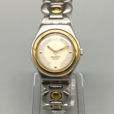 Swatch Irony Twirling Womens Watch 25mm Two Tone Swiss New Battery 6.25''