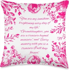 To My Granddaughter from Grandma Baby Girl Keepsake Throw Pillow
