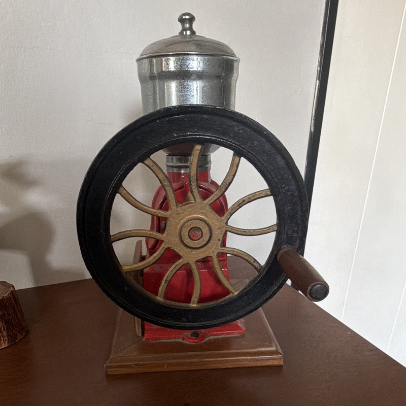 Mr Dudley Vintage Coffee Grinder Manual Crank Handle Metal Black/Red/Silver