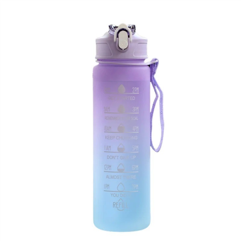 With Straw Time Marker Leak Proof Flip Lid Outdoor Gym