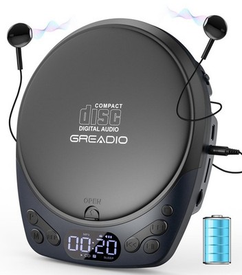 Portable Rechargeable Discman CD Player Home Car AntiSkip CD/MP3/WMA/TF/AUX