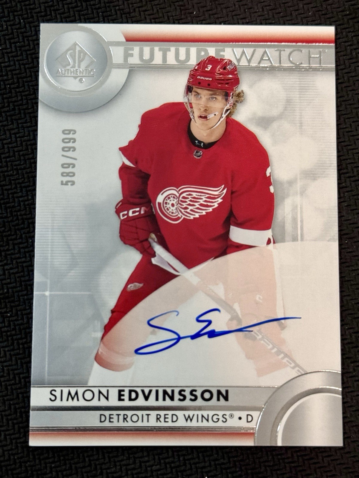 2023-24 Upper Deck SP Authentic Simon Edvinsson Future Watch Auto /999
