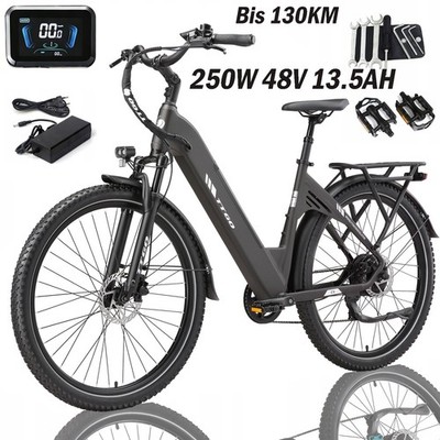 TTGO C5 Elektrofahrrad 250W 48V13.5AH 27.5'' City E Bike E-Fahrrad Pedelec 25KM/H