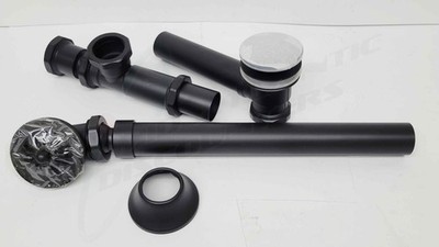N-Line Drain Waste Fittings 1-1/2'' x 14'' Matte Black for Freestanding Tubs