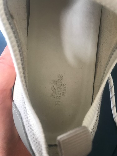 Sneakers da ginnastica uomo originali Hermes bianco/grigio tessuto scamosciato C addict 7 8 41 42 - Foto 3 di 20