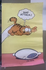 Vintage Garfield Poster Nap Attack Jim Davis 21x14 1978 ARGUS # 43333