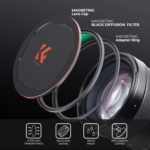 K&F Concept Magnetic Black Mist Filter 1/4 +Magnetic Basic Ring +Lens Cap Kit - Picture 24 of 79