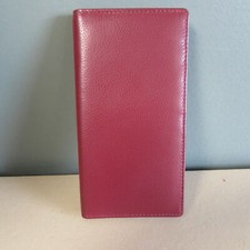 ILI Genuine Leather Checkbook Cover / RFB Card Slots / Pen Loop - FINE WINE