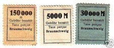 3 Marken Braunschweig Geb&uuml;hr bezahlt Taxe percue
