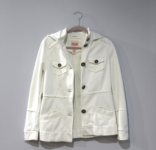 Mossimo Supply Jacket Girl's Small White Hooded Coat Buttons Pockets Casual - Picture 7 of 8