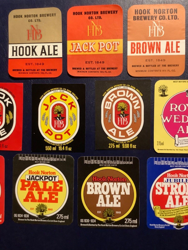 12 HOOK NORTON Beer Bottle Labels, Oxfordshire. - Picture 3 of 5