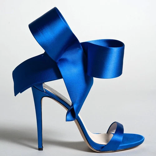 Trend Women's Sandals Big Bowtie Decroted Ladies High Heels Bridal Shoes - Foto 2 di 20