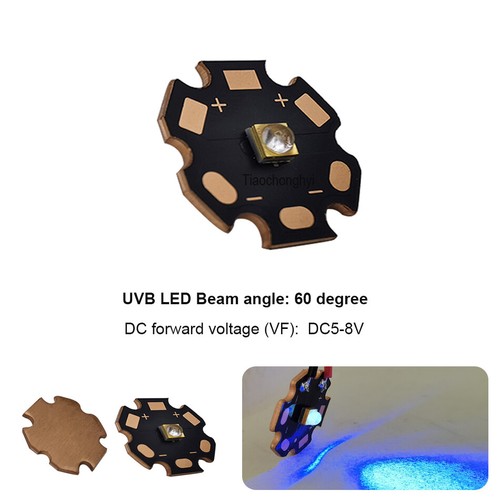Lámpara ultravioleta 0.1W 1W 2W UVB LED 3535 3838 340nm DC4-4.5V con PCB de cobre - Imagen 10 de 11