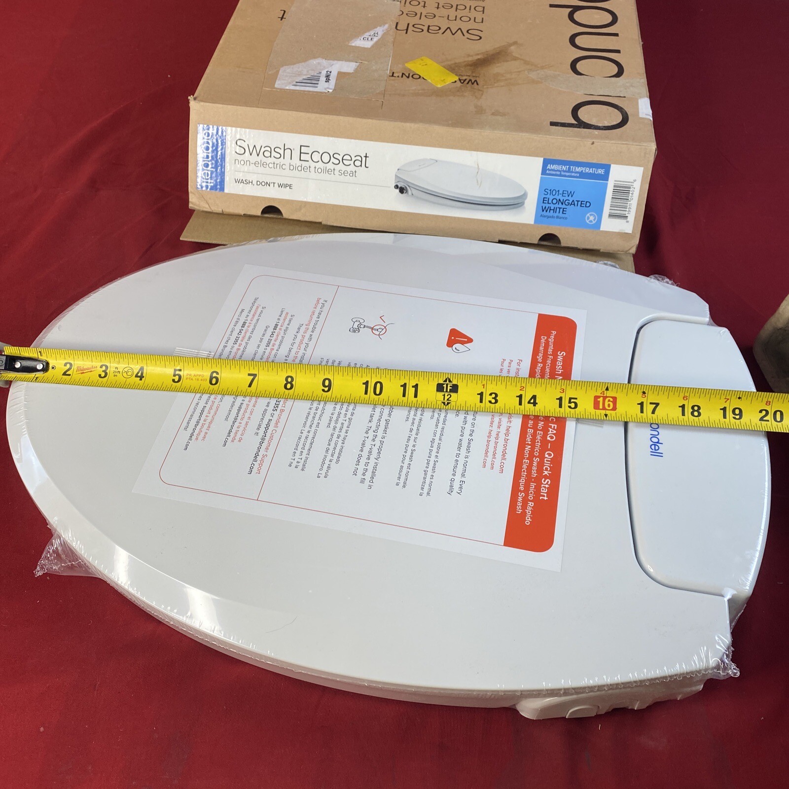 Brondell Swash CL99 Ecoseat NonElectric Bidet Toilet Seat White