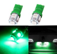 10pcs 5-smd T10 194 168 W5w Wedge Green Led Bulbs For License Plate Light Lamp