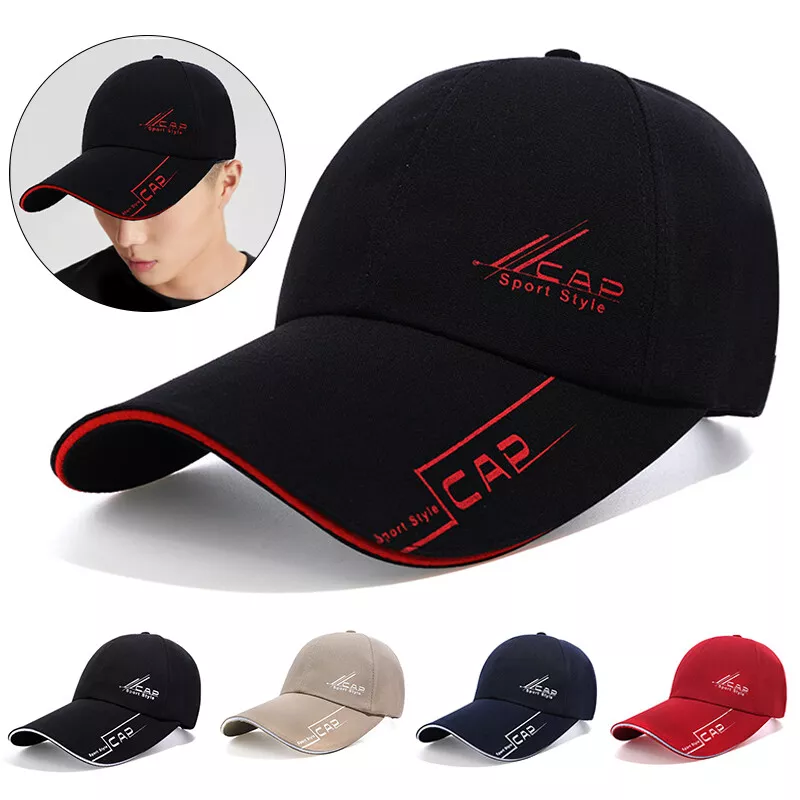 Mens Sports Caps Outdoor Fashion Baseball Cap Long Visor Brim
