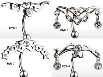 Reverse Hinge Tribal Belly Navel Ring Body Jewelry Piercing U CHOOSE STYLE