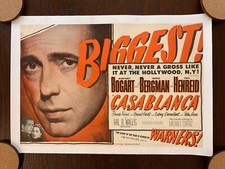 CASABLANCA 2-Page Magazine Ad HUMPHREY BOGART, INGRID BERGMAN 1942 LINEN RARE
