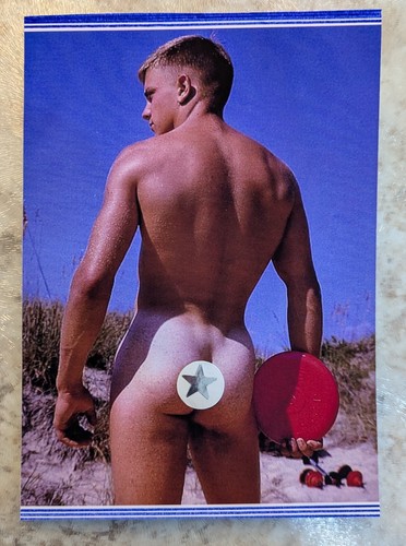 One new handcraft blank 5 x 7 greeting card + envelope-SUBJECT: MALE NUDES