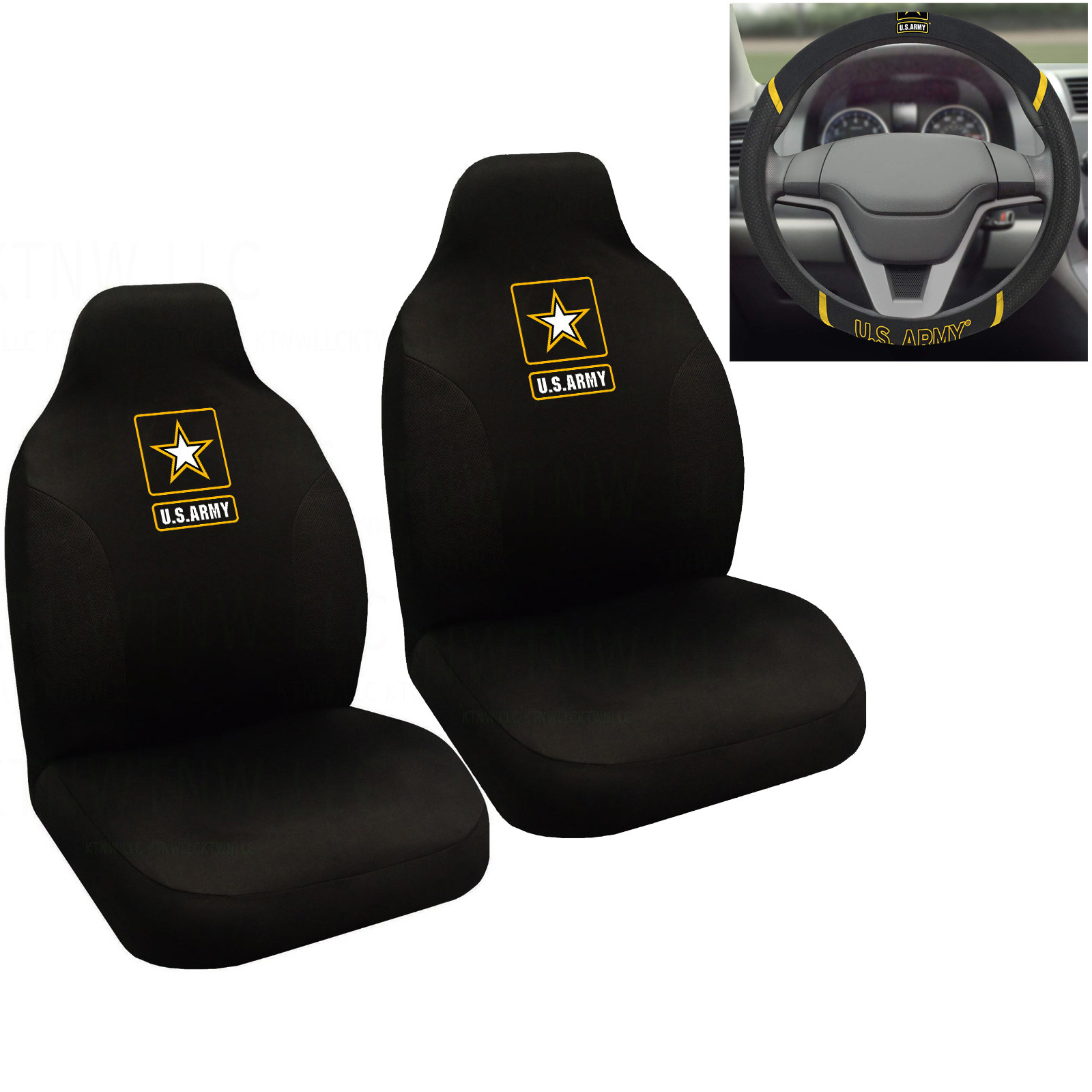 New U.S. ARMY Car Truck Front Seat Covers & Steering Wheel Cover Set eBay
