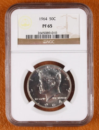 1964 Kennedy Half Dollar 50¢ Proof Coin 90% Silver PF 65 NGC Graded