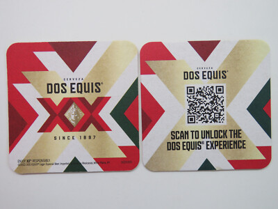 2022 Bier Untersetzer ~ Dos Equis Importiert Cerveza ~ Monterrey Mexico Seit