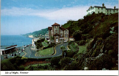 Isle Wight English Channel Ventnor Birds Eye Coast UK Postcard E19