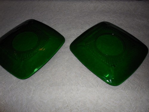 2 Anchor Hocking Forest Green "Charm" 6 5/8" Dessert/ Salad Plates - Picture 3 of 4