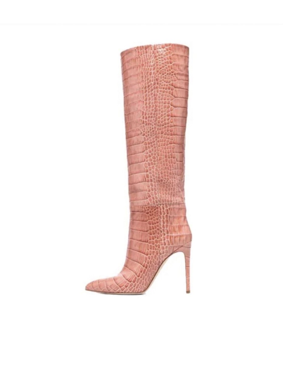 ブーツその他 PARIS TEXAS Stiletto Embossed Croco leather boots PARIS TEXAS Stiletto croc-effect trimmed leather knee boots