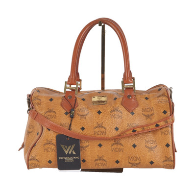 MCM München Visetos Cognac Boston Bag Luxus Designer Handtasche OP: 490  