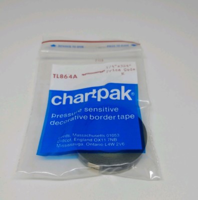 Chartpak Pressure Sensitive Decorative Border Tape TL864A 1/4''×324''