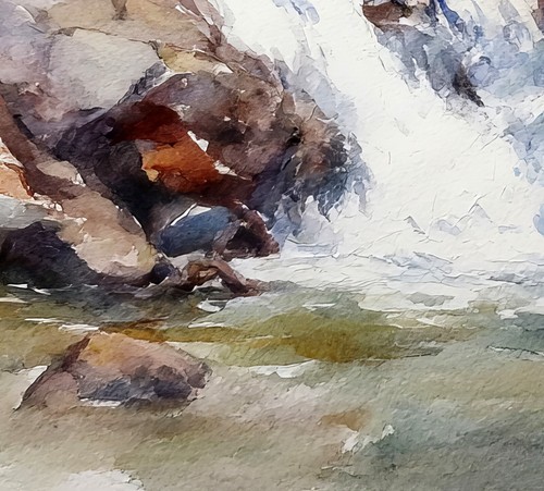 Peaceful Riverfall 5"x7" Print on Matte Paper | Watercolour Woodland Painting - Picture 14 of 17