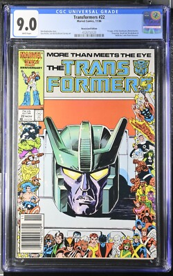 1986 MARVEL TRANSFORMERS #22  NEWSSTAND CGC 9.0  * NEW CASE GRADED ON JAN 2025 *
