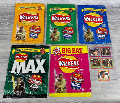 Star Wars, Episode 1 Phantom Menace, Walkers Chips mit JarJar Spielzeug Promo Karten