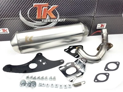 Edelstahl Turbokit Auspuff Aprilia SR Gilera Runner Piaggio SKR Typhoon 125 2T - Bild 1 von 4