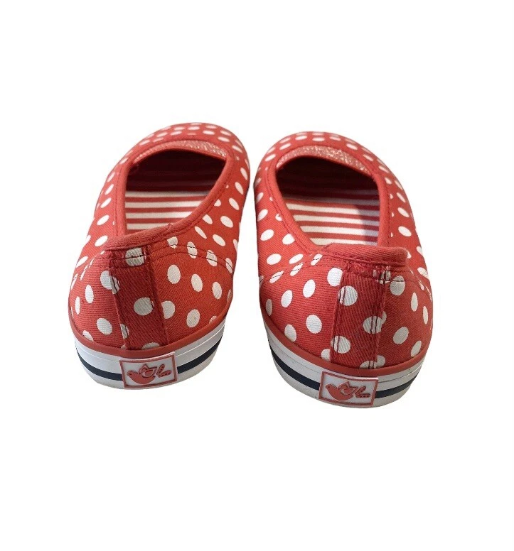 Hanna Andersson Rojo Lunares Mimmi Ballet Pisos Niñas Talla 2 Foto 3 de 4