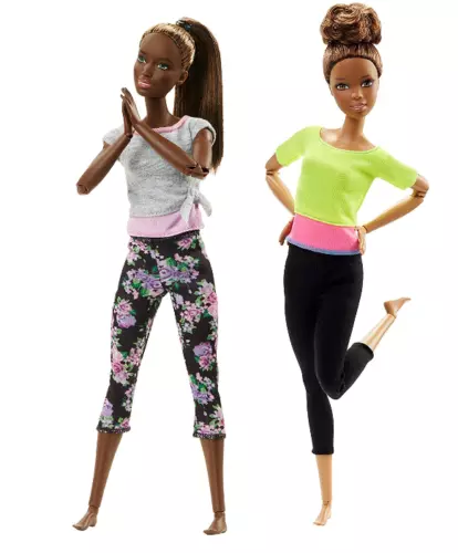 Barbie Made To Move Doll W Ith Yellow Floral Pattern Yoga Pants