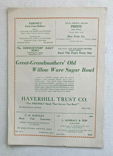 De colección periódico local The Georgetown Advocate 1923 Massachusetts historia de la ciudad - Imagen 5 de 5