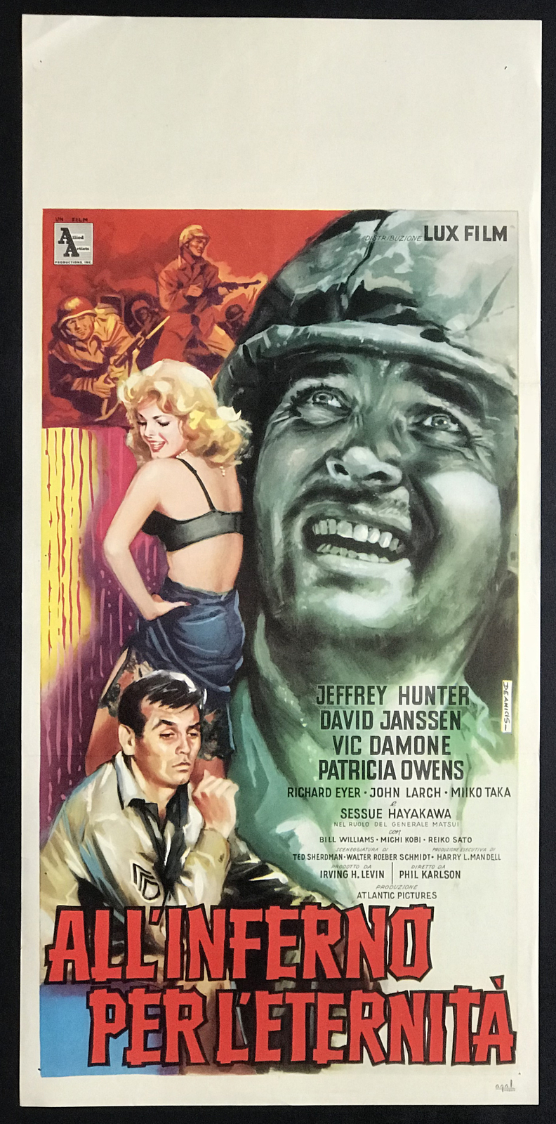 Locandina originale film All'inferno per l'eternità (1960) - Regia di Phil Karlson