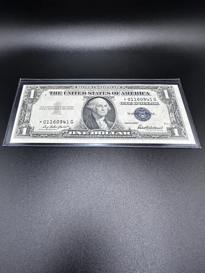 1935 F $1 Dollar bill Star Note cut error very nice bill for your collection . - Image 3 of 4