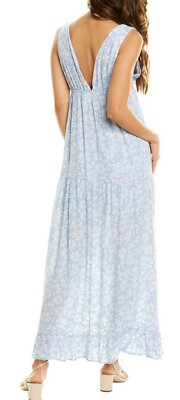 love tree maxi dress Love Tree Maxi Dress Womens Size Small Blue Daisy Floral Print Sleeveless  New