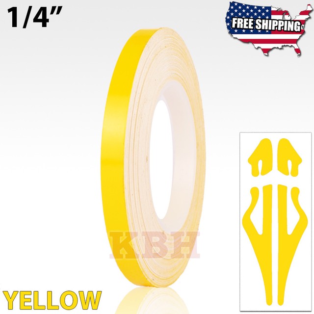 4" Roll Vinyl Pinstriping Pin Stripe Line Tape Sticker 100mm FLUORESCENT YELLOW eBay