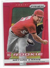 2013 Panini Prizm Mike Nathan Karns Red Refractor RC Rookie Card